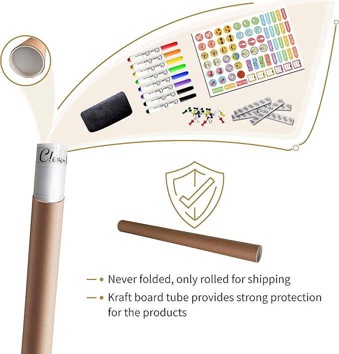 CLEVER CLEAN Large Dry Erase Wall Calendar - 48"x58" 12-month 2025 Undated Yearly Calendar for Home, Office, School Projects - Jumbo Laminated Task Organizer