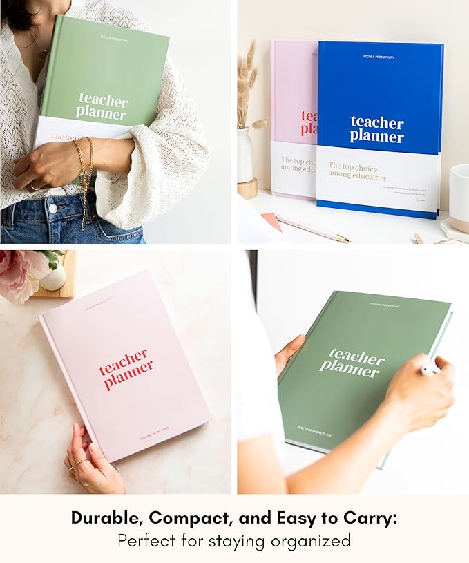 Lamare Teacher Planner 2025-2026 Academic Year – Undated Planner & Lesson Planner Book for Teachers with Class Schedule, Student Info & Weekly Planning