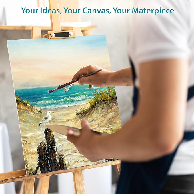 KEFF Canvas Boards for Painting - 9x12 4-Pack Bulk Canvas Panels Value Pack - 100% Cotton Triple Primed Canvases for Painting Supplies, Acrylic, Oil, Watercolor & Tempera