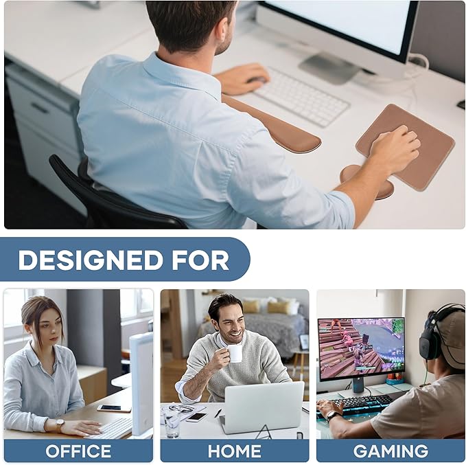 Office Ergonomic Memory Foam Computer Mouse and Keyboard Wrist Rest pad Support Carpal Tunnel, Wrist Rest for Keyboard and Mouse, Wrist Support Set