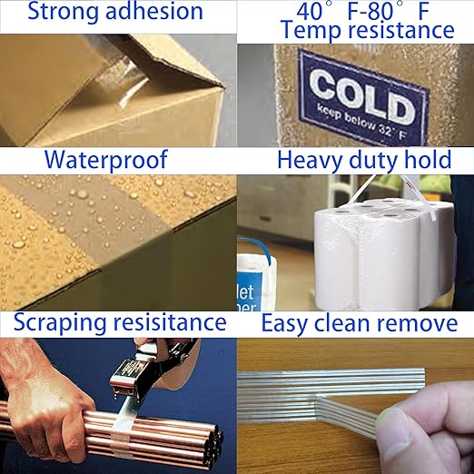 8915 Packing Tape Heavy Duty 1.18in x 60yd, Clear Filament Strapping Tape for Heavy Packing, Shipping & Moving, Reinforced Fiberglass Packing Tape for Boxes Packing