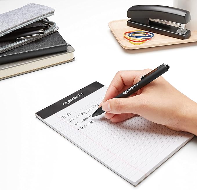 Amazon Basics Black Ballpoint Pens for Smooth Writing, Retractable, 12-Pack