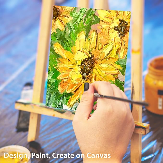 KEFF Canvas Boards for Painting - 4x6 6-Pack Bulk Canvas Panels, 100% Cotton Triple Primed Small Canvases for Painting Supplies, Acrylic, Oil, Watercolor & Tempera