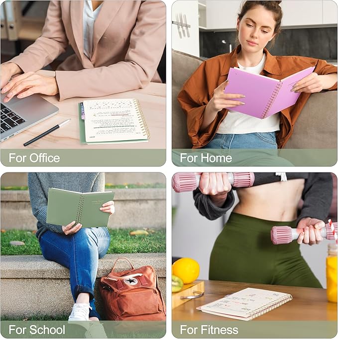 RETTACY 2026-2027 Monthly Planner, Jan 2026 - Dec 2027, Medium Size (5.7" x 8.3"), Agenda, Calendar, 24 Month Tabs, Flexible Plastic Cover, 100 GSM Thick Paper, Spiral-bound (Black)