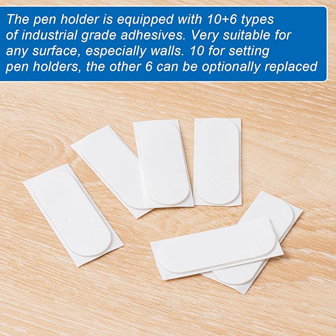 10 Pack Adhesive Pencil Holders for Desk,Silicone Flexible Pen Holder for Wall, Office, School,Home,Classroom Must Haves,Teacher Essentials Accessories,Desk Organizer,Art Supply,Small Gift 