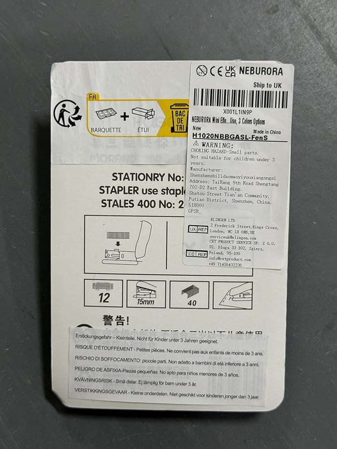 NEBURORA Mini Effortless Desktop Staplers with 400 Standard 26/6 Staples, 2-24 Sheet Capacity, Includes Built-in Staple Remover, Cute Stapler Gift for Student and Office Use, 3 Colors Options (Pink)