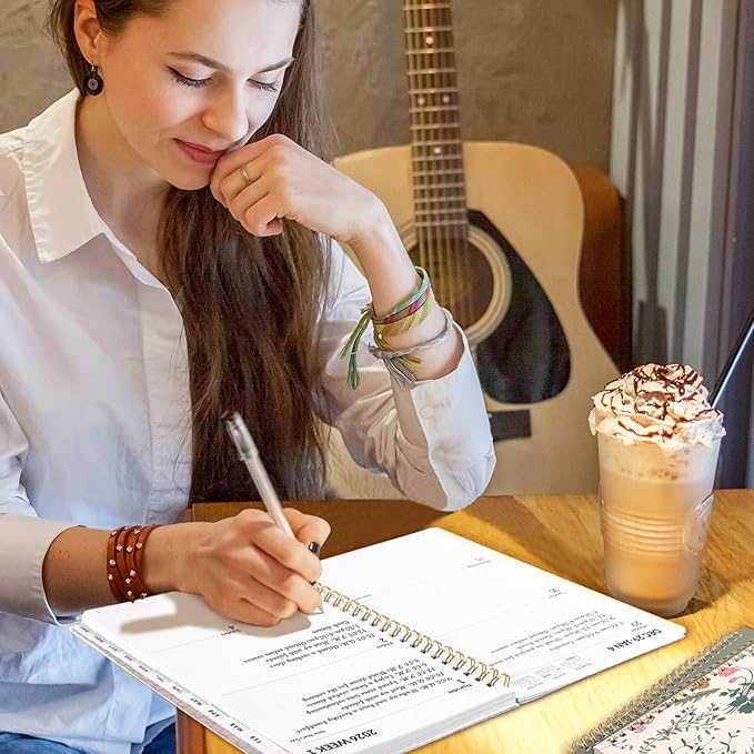 SUNEE Planner 2026 Weekly and Monthly, January 2026-December 2026, 8.5"x11", Tabs, Note Pages,Spiral Binding, Blue