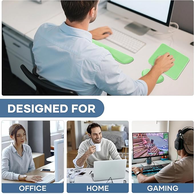 Office Ergonomic Memory Foam Computer Mouse and Keyboard Wrist Rest pad Support Carpal Tunnel, Wrist Rest for Keyboard and Mouse, Wrist Support Set