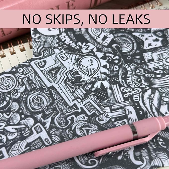 thinkor Gel Pens, 6 Pcs 0.5mm Quick Dry Black Ink Pens Fine Point Smooth Writing Pens, Cute Office School Supplies Gifts for Women (6 Pcs Boho -Black Ink)