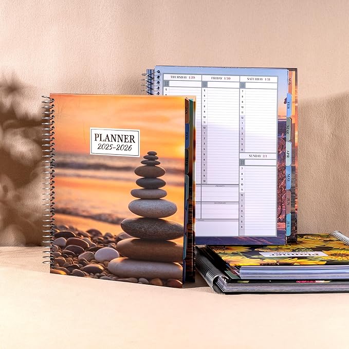 CAGIE Planner 2025-2026 for Women, July 2025-June 2026 Calendar Planners Weekly and Monthly 8.5 x 11 Large 25-26 Hourly Daily Yearly Academic Agenda with Stickers Hardcover