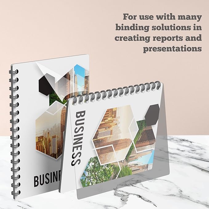 PERFORMORE 100 Pack of Binding Presentation Covers for Binding Machines, 8.5" X 11" 0.18mm Thick, Crystal Clear Plastic Report Covers for Documents Files and More