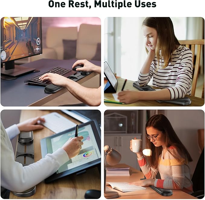 Keyboard Wrist Rest – Adj. Angle & 25” Length, Foldable Memory Foam Ergonomic Support for PC, Laptop, Gaming – Non-Slip, Typing & Mouse Pain Relief