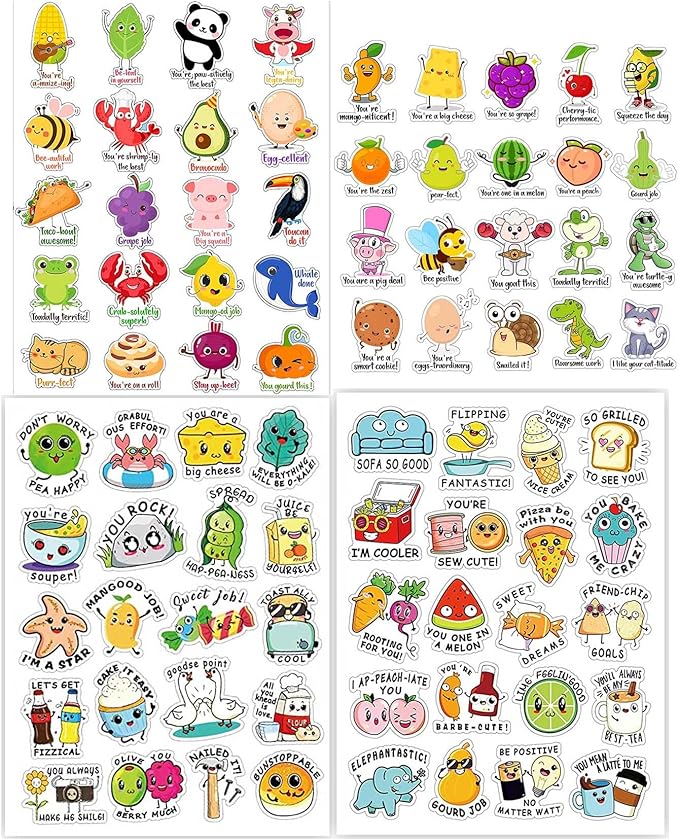Punny Teacher Prize Stickers for Student, 464pcs Motivational Reward Sticker for Kids Fun, Classroom Must Have Essential for Teacher Elementary, Home School Supplies, Encouraging Incentives Stickers