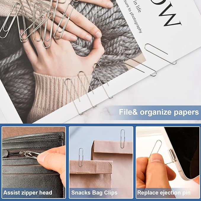 Jumbo Paper Clips,Large PaperClips,320 Pcs Paperclip,Extra Large Paper Clips for Paperwork,Home, School and Office Supplies.