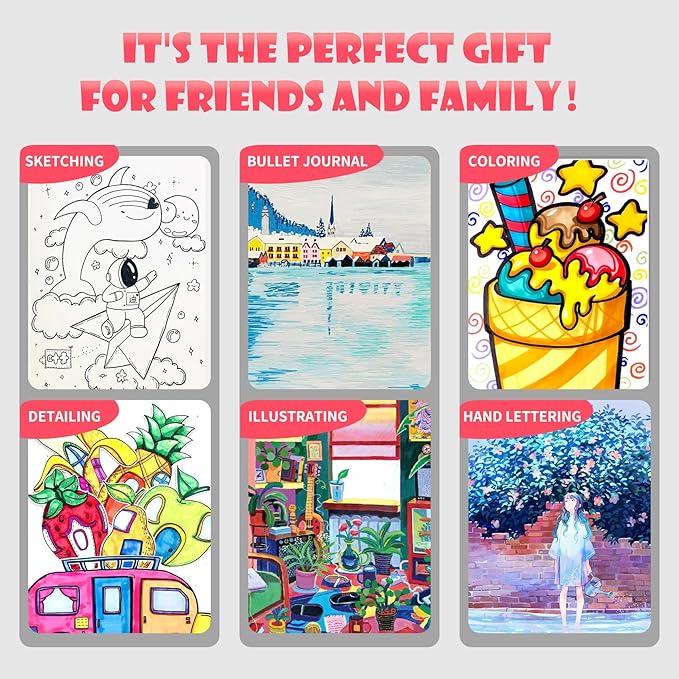 Dual Tip Markers, Double Brush Art Markers Set with Fine Tip and Brush Tip for Adult Coloring Book, Hand Lettering, Calligraphy & Drawing, Art Supplies Kit for Kids and Adults (120 Colors)