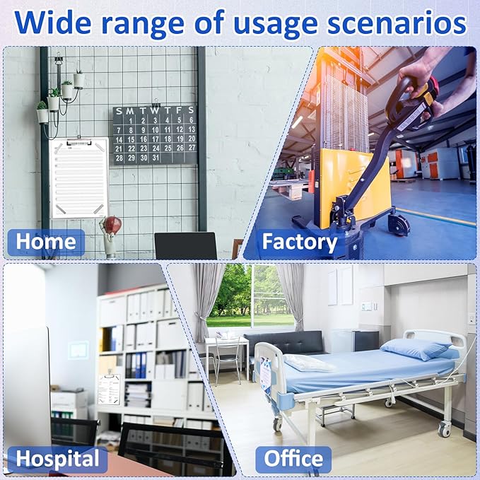 Seajan 3 Pcs Stainless Steel Magnetic Clipboards 9" x 12.5" Metal Clipboard with Low Profile Clip Hangable Board for Refrigerator Industry Office Teach