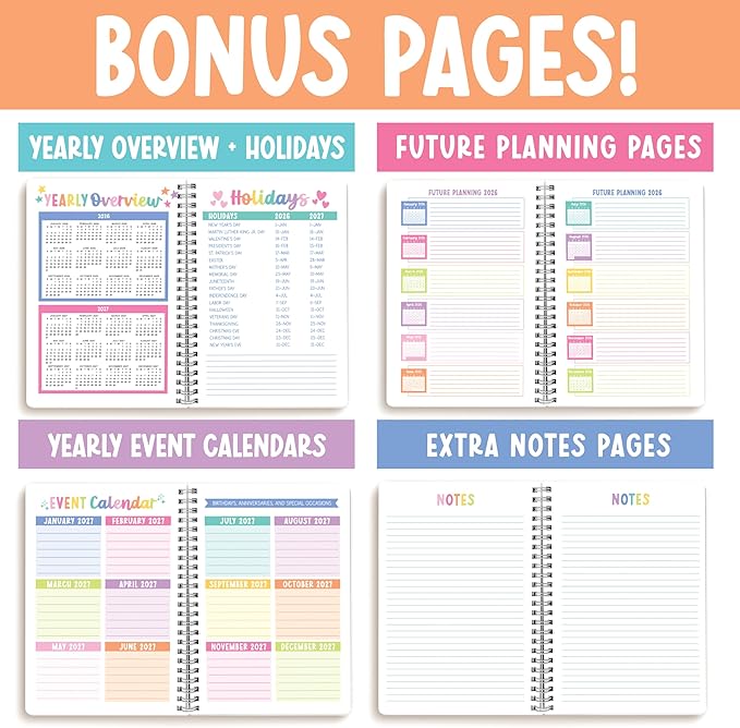 2 Year Monthly Planner 2026-2027 - 2 Year Planner 2026-2027, Monthly Calendar 2026-2027, Calendar Book, Pink Calendars, Planners & Organizers