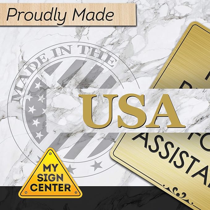 Custom Sign, Office Sign, Business/Office Name Plates for Doors/Wall, Indoor/Outdoor, 4x4 Inch, 18 Colors, (Prestige) Made in USA by My Sign Center