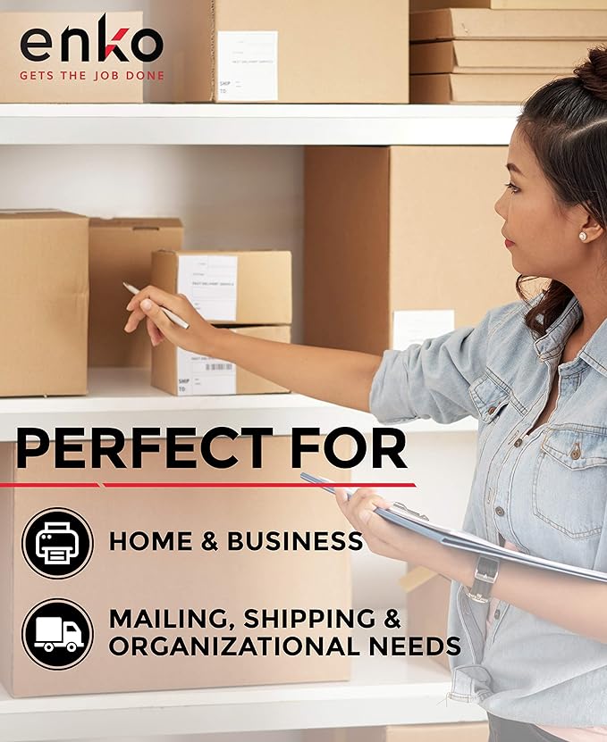 enKo 2 Stacks/4000 Labels 4" x 6" Fanfold Direct Thermal Label Compatible for Rollo Zebra Printer - Shipping Mailing Postage, Perforated, Permanent Adhesive (2 Label/Fold | 2000 Labels/Stack)