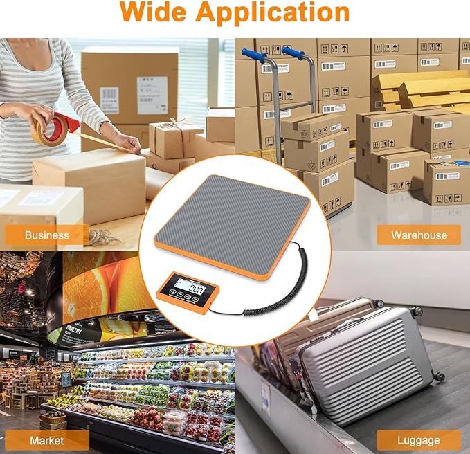 THINKSCALE Shipping Scale, 10g Precision Postal Scale - 440lb Capacity, Lightweight Postage Scale for Packages, Luggage, Mail, Ecommerce, Warehouse & Home, Battery & AC Adapter Included