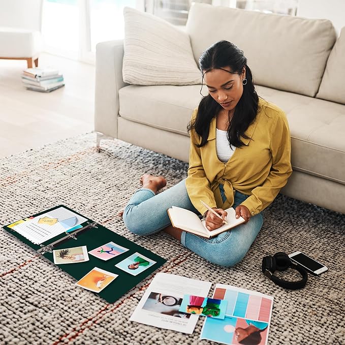 Samsill Durable 2 Inch Binder, Made in The USA, D Ring Binder, Customizable Clear View Cover, Forest Green, Holds 475 Pages
