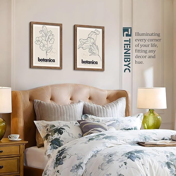 13x19 Walnut Picture Frame Set of 3 with HD Glass- Natural Brown, Solid Wood Poster Frame, Wall Hanging