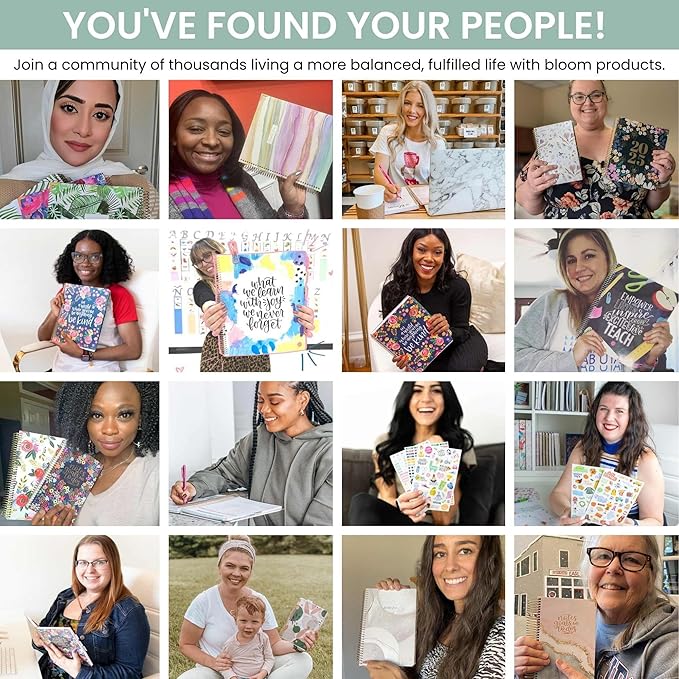 bloom daily planners 2026 Planner (January to December) - 8.5” x 11” Weekly & Monthly Dated Agenda Organizer Book with Stickers & Tabs - Flexible Soft Cover - Beige Bouquet