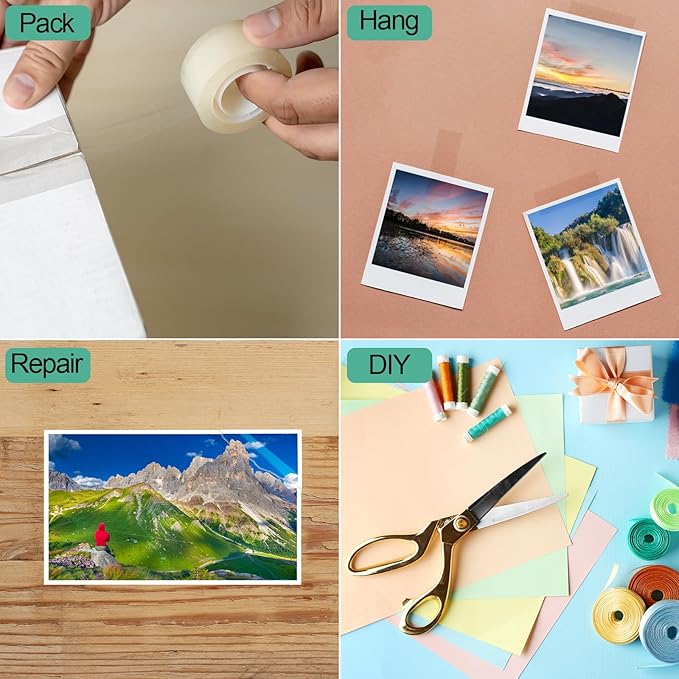 Beieverluck 48 Rolls Clear Tape Refills for Dispenser Transparent Tape 3/4 Inch x 1000 Inch Gift Wrap Tape Packing Tape Roll for Office, Home, School Supplies