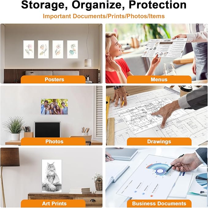 Ndsox 25 Pack 8.5" x 14" Rigid Print Protectors Clear Hard Plastic Sheet Protectors Top-Loading Rigid Menu Covers for Legal Size Paper, Documents, Photo, Posters, Prints, Artworks, Birth Certificates