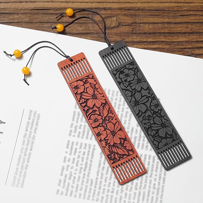 Flower Bookmark Wood Bookmarks for Women Book Lovers,Bookish Gifts for Women (Hollow Flower)