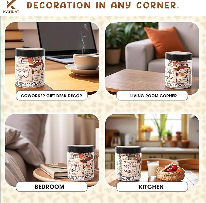 60 Positive Cow Gifts For Women Cow Lovers - Daily Affirmation Cards For Men Coworkers, Cute Friend Birthday Gifts For Women Teacher, Trendy Stuff Teenage Girl Gift For Christmas, Easter