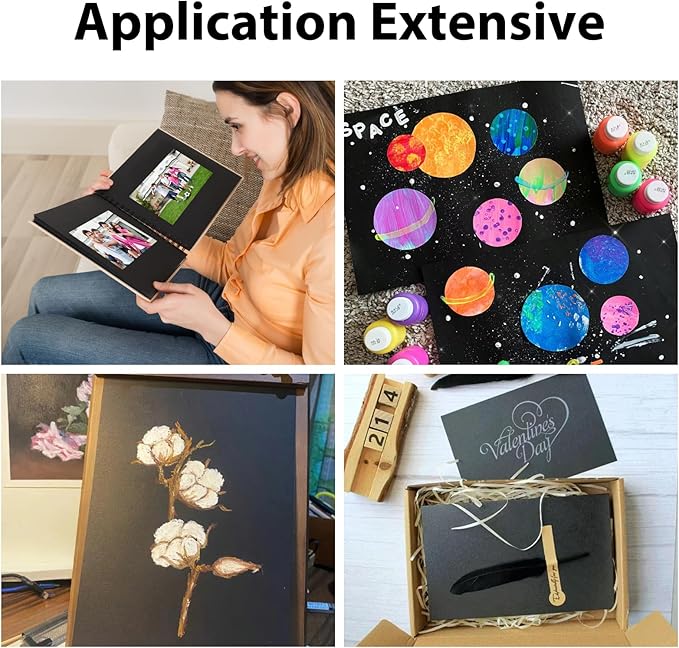 OcePor 50 Sheets Black Cardstock 8.5” x 11”, 92lb/250gsm Black Card Stock, Thick Card Stock Paper, Heavy Cardstock Paper for Printer, Resume, Scrapbooks, Art, Crafts, Business Cards