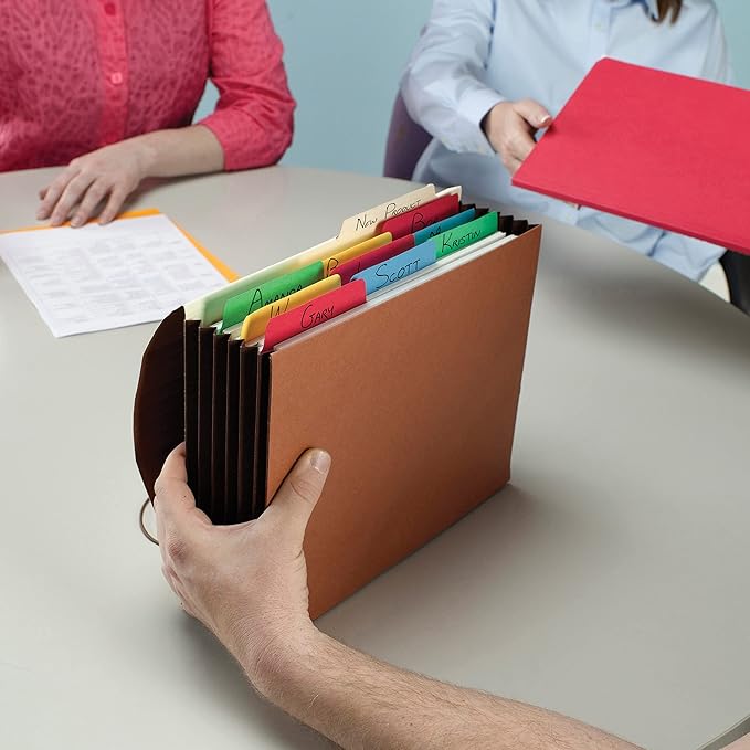 Smead 100% Recycled Expanding File Wallet with Flap and Cord Closure, Reinforced, 5-1/4" Expansion, Legal Size, Redrope, 10 per Box (71199)