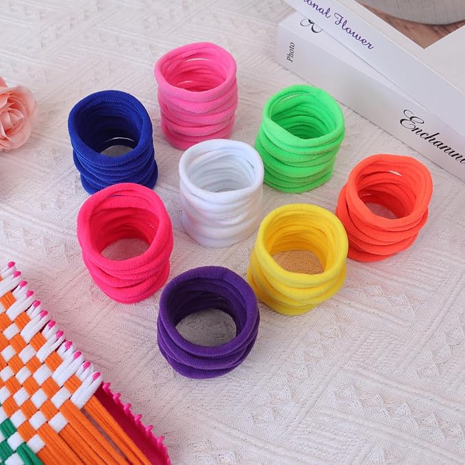 PREBOX Weaving Loom Loop Refill,7 Inch 288 Pcs in 8 Vibrant Colors, Potholder Loops, Loom Refill Loops Craft for Kids