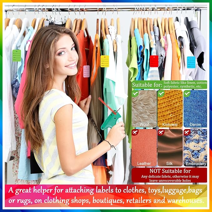 Chumia 3576 Pcs Stitch Tag Gun for Clothes, Quick Clothing Fixer, Tagging Gun with 3000 Barbs, 5 Needles and 100 Price Tags, Sewing Kit for Retail Stores, Garage Yard Sales(Colorful)