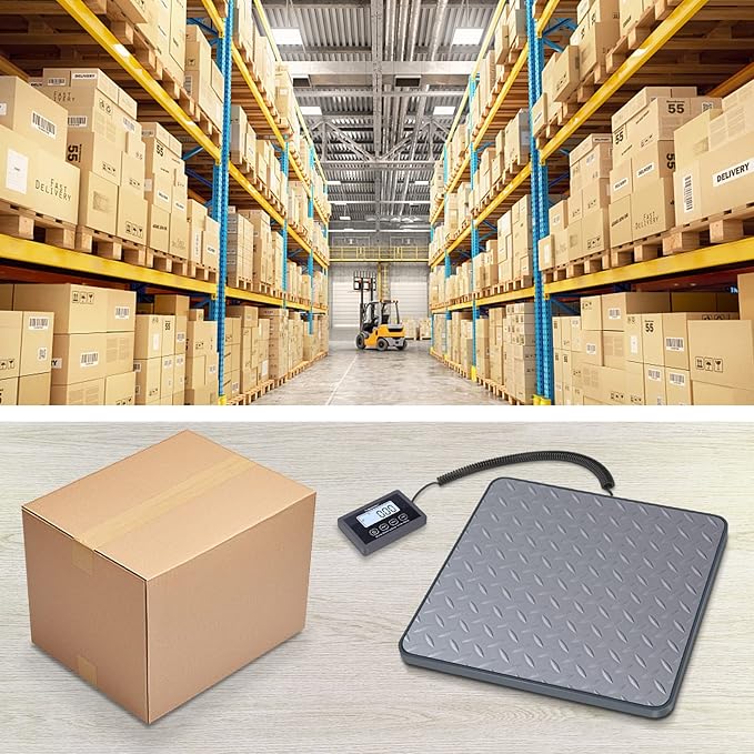 THINKSCALE Digital Shipping Postal Scale, 440 lb/1oz High Accuracy Postage Scale, Hold/Tare Function, Lightweight Scale for Packages/Luggage/Warehouse/Home, Commercial Weight Scale, Battery&AC Adapter