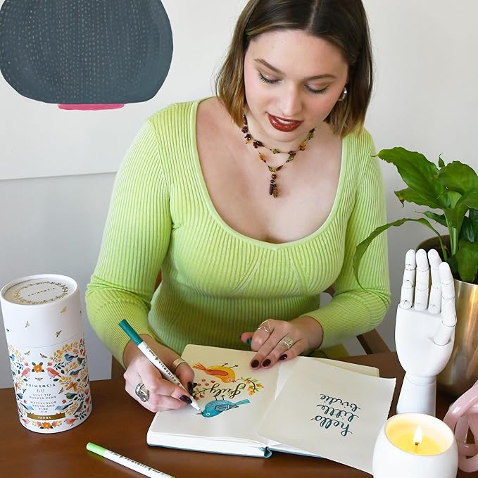 Primrosia Flora and Fauna 60 Dual Tip Markers for Bullet Journal Pens Coloring and Drawing