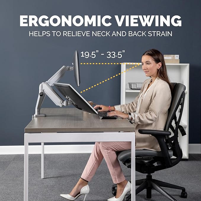 Fellowes Platinum Series Dual Monitor Arm for 40-Inch Monitors, Full Motion, 360° Rotation, VESA Mount with Grommet or Clamp, USB Ports, Ergonomic, Silver, 8056501