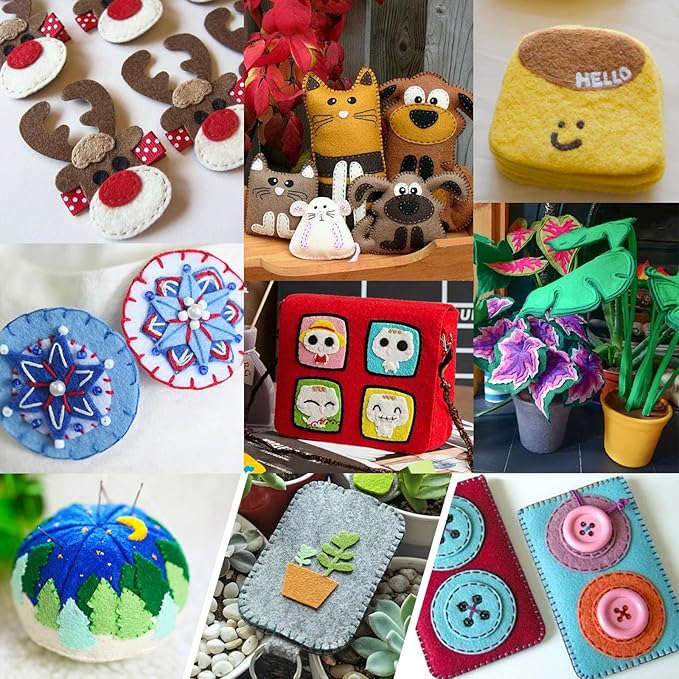 12 Rolls 8"x35"(20.5x90cm) 1.4mm Thick Soft Felt Fabric Sheet 12 Assorted Dark Rainbow Series Colors Felt Pack Pastel Felt Sheets for DIY Craft Sewing Squares Nonwoven Patchwork