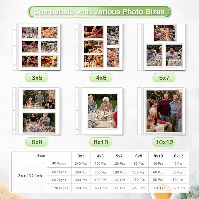 Popotop Photo Album Self Adhesive Scrapbook Album for 4x6 5x7 8x10 Pictures DIY Photo Book as Scrapbooking Supplies Kits, Birthday Gifts for Women Mom Wedding Baby Family Travel