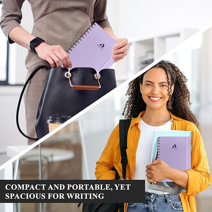 Lined Spiral Notebook Journal For Women & Men - Hardcover A5 Notebook 170 Pages, Journaling Notebooks for Work & Note Taking Writing Journal - Purple