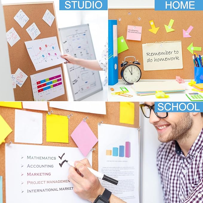 2400 Pcs Clear Push Pins Standard Thumb Tacks with Steel Point and Plastic Head PushPins thumbtacks for Wall, Cork Board, and Bulletin Board