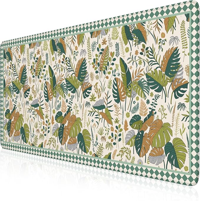 iCasso Large Desk Pad,Aesthetic Computer Mouse Pad for Desktop,Anti-Slip Rubber Base Keyboard mat,Cute Desk Mat for Women,Large Desk Cover Mat Work from Office Home School