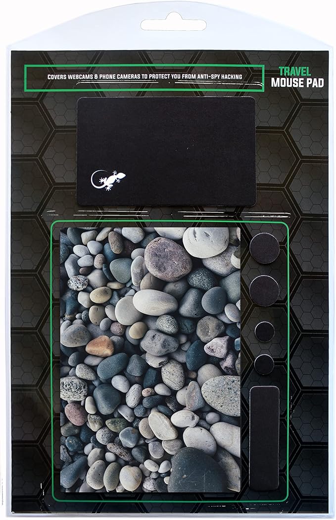 Adhesive Mouse Pad - Peel and Sticks to Any Surface - Travel Mouse Pad, Sticky for Any Surface - Excellent Tracking - River Rocks