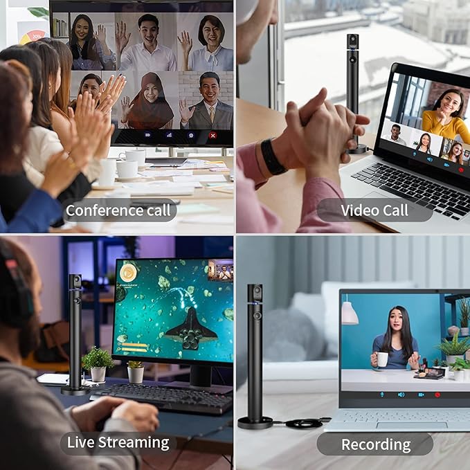 CZUR Halo X Pro Dual Webcam for PC, 1080P Web Camera with Microphone, USB Camera for Computer, 90° View, Plug & Play, Compatible with Windows&Mac, for Skype/TikTok/YouTube/Yahoo Messenger