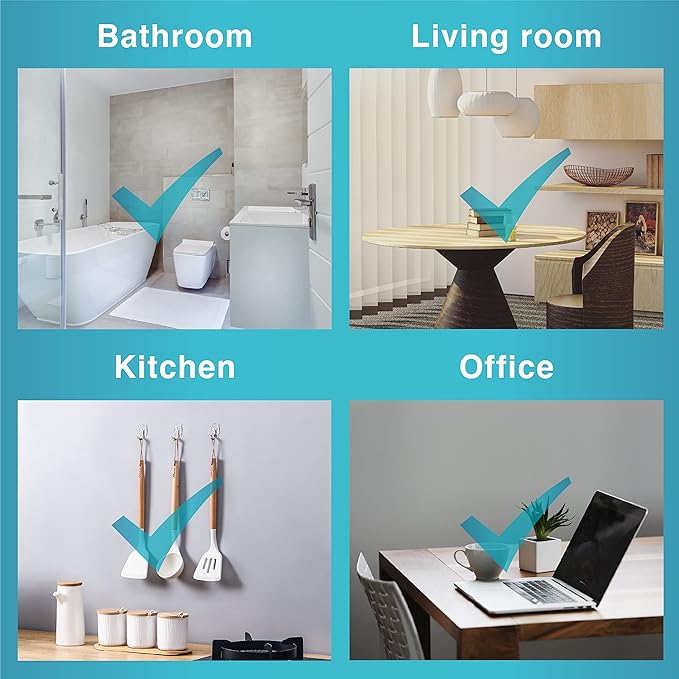 60 Small Hooks+80 Removable Strips, Clear Wire Hanger Hooks, Damage-Free Utility Hooks, Heavy Duty with Adhesive Strips, No Tools Wall Hook for Hanging, Value Pack