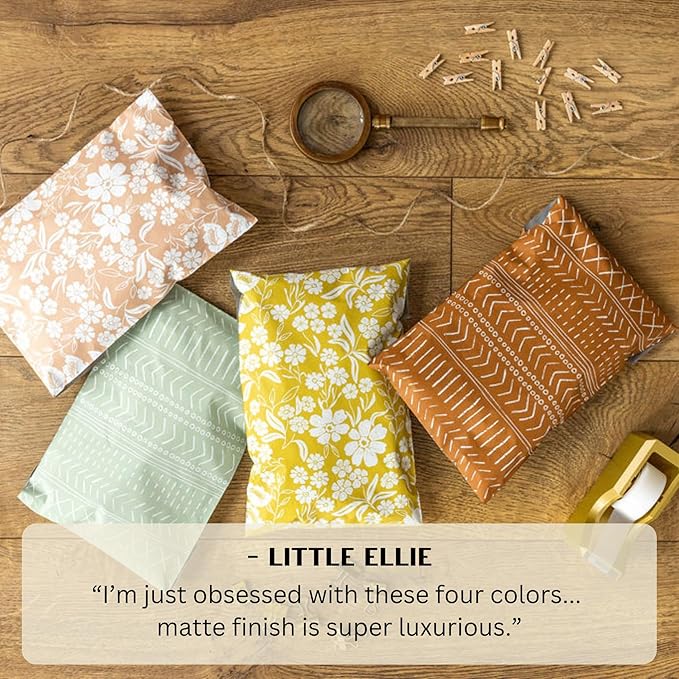 Poly Mailers 6x9 Inch 100 Pack Small Shipping Bags Strong Thick Mailing Envelopes | Self Sealing Adhesive | Waterproof & Tear Resistant | Small Business Packaging for Clothing - Floral Mustard Yellow