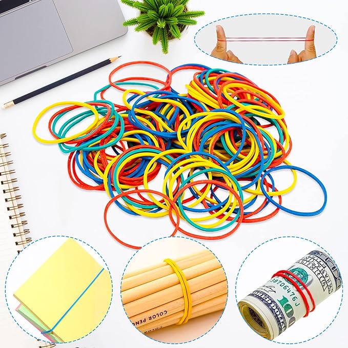 Paper Clips Binder Clips, Colored Office Clips Set - Back to School Supplies- Assorted Sizes Paperclips Paper Clamps Rubber Bands for Office and School Supplies, Document Organizing