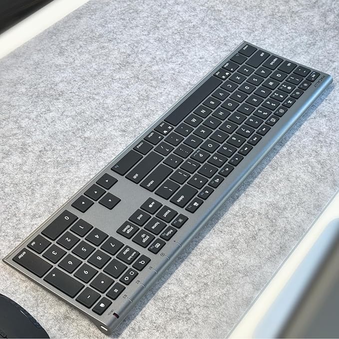 Macally Wireless Bluetooth Keyboard for Mac - Compatible Apple Keyboard or MacBook Pro/Air, iMac - Multi-Device, Up to 3 Devices with 110 Keys, 20 Shortcuts, Numeric Keypad, and Rechargeable