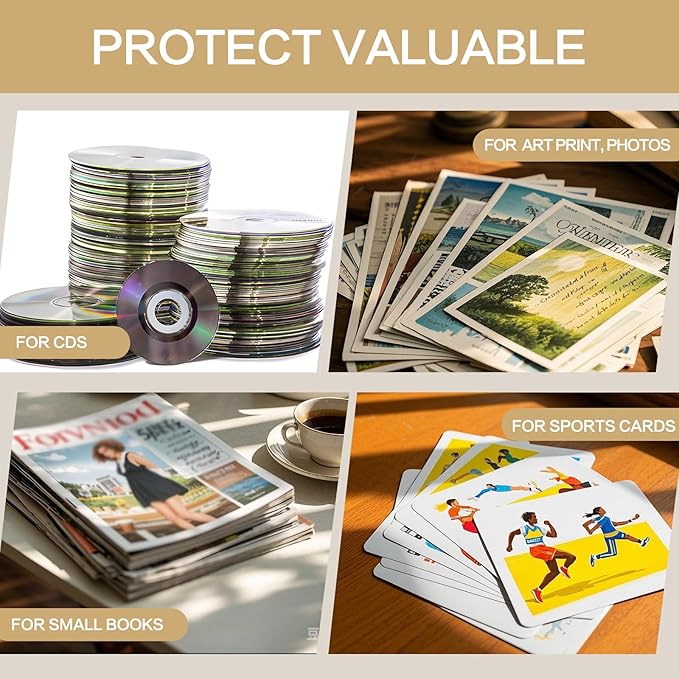 Cheardia 120 Pack Thick White Rigid Mailers with Self Adhesive Seal, 9.5 x 6.2 Inch Cardboard Envelopes Photo Mailers with Label for Protecting Shipping Gift Cards, Documents, Invitations, DVD